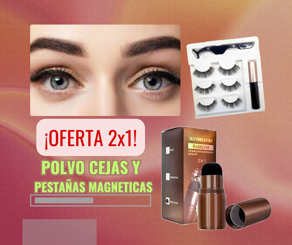 PACK POLVO CEJAS + PESTAÑAS MAGNÉTICAS